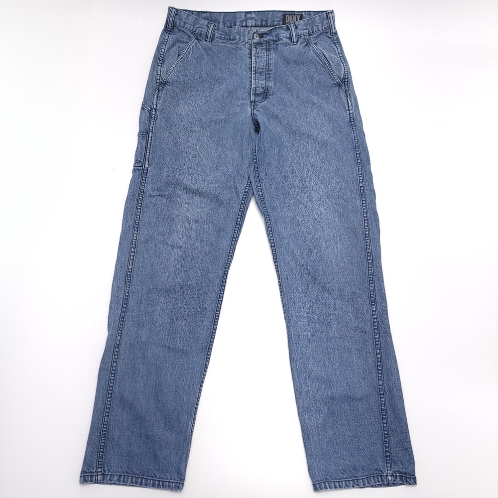 Vintage DKNY Mens Jeans 34x33 Carpenter Pocket Button Fly Denim‎ Jeans Hong Kong